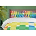 thumbnail image 4 of Ambesonne Checkered Duvet Cover Set, Rainbow Squares Art, 2-Calking, Multicolor, 4 of 7
