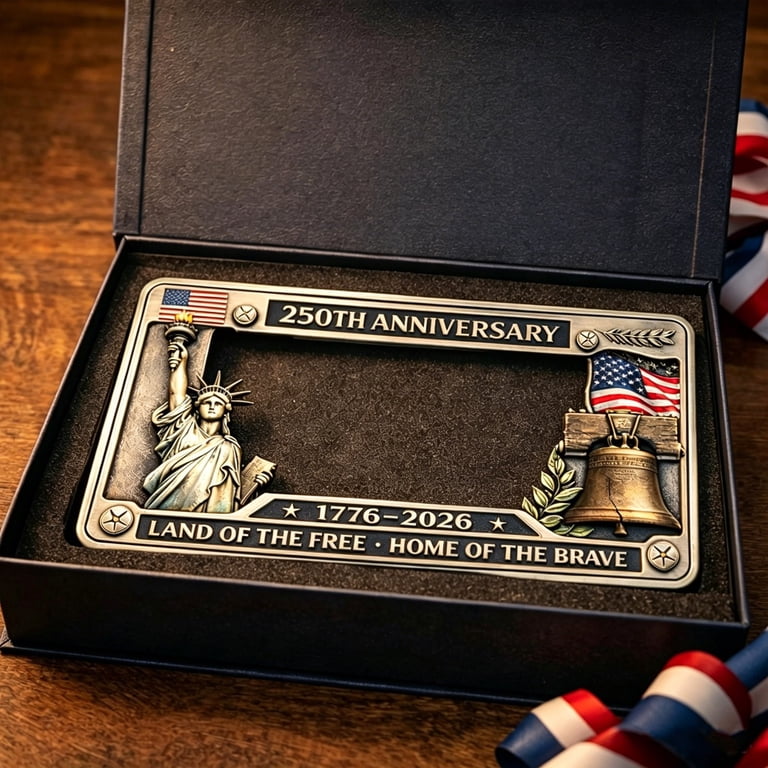 250th Anniversary Iron License Plate Frame, 250th Anniversary