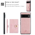 thumbnail image 5 of Jiahe Cover for Google Pixel 7 Pro Detachable Wallet Shockproof Magnetic PU Leather Flip Wallet 4 Cards Slots Stand Protective Case,Pink, 5 of 7