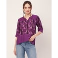 thumbnail image 2 of Moomaya Printed Tunic Tops For Women, Quarter Sleeve, High Low Hem Casual Top Tee, 2 of 9