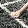 thumbnail image 3 of SAFAVIEH Hudson Amias Geometric Shag Area Rug, Dark Grey/Ivory, 9' x 12', 3 of 12