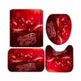 thumbnail image 2 of Shower Curtain 4-piece Set for Valentine & Mothers Day Carpet Mat Bathroom   Romantic 3D Digital Printing and Heart Pattern, 2 of 9