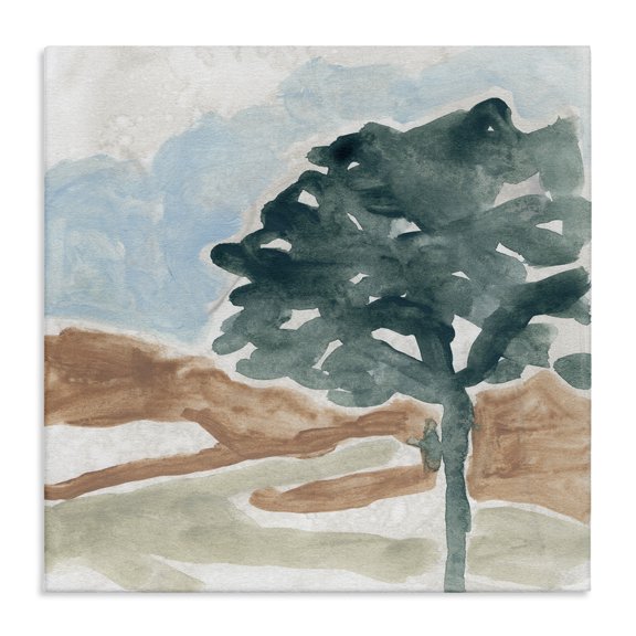 Stupell Industries Contemporary Tree by Mountains Landscape Soft Shape Abstract Canvas Art, 36 x 36, by June Erica Vess