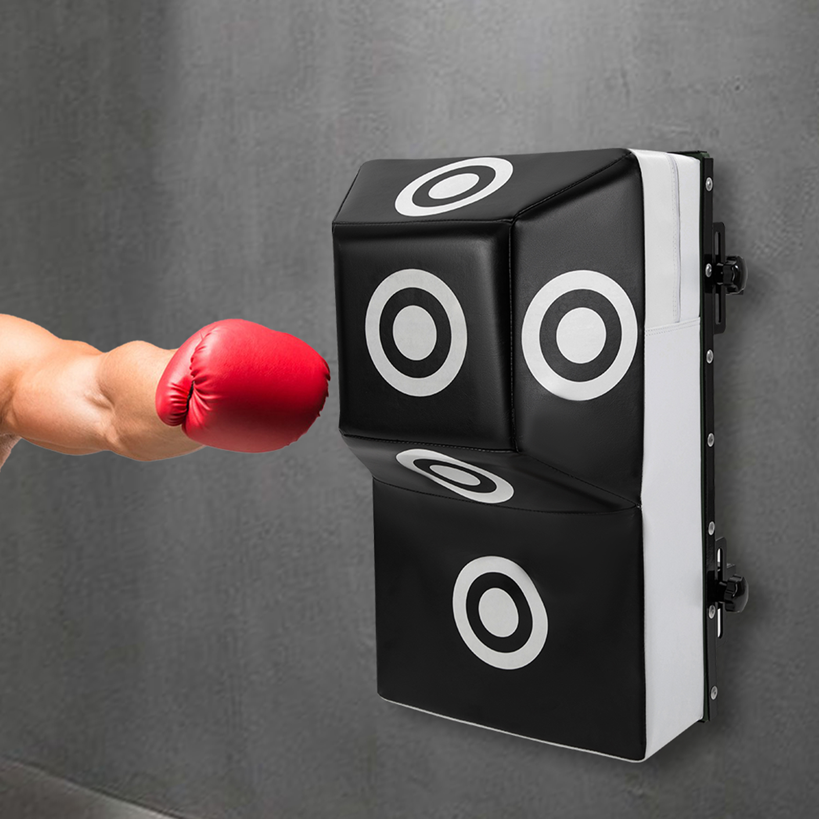 Punching Bag with Target Point, Wall Mount Height Adjustable Uppercut Heavy Boxing Bag for MMA Training Black