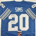 thumbnail image 2 of Autographed/Signed Billy Sims 80 ROY Detroit Blue Football Jersey JSA COA, 2 of 4