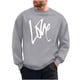 thumbnail image 2 of Amzcrzy Sudadera Para Hombre, Con Estampado De Corazones, Informal, De Manga Larga Y Cuello Redondo, Con Capucha, Color Gris, Xl, 2 of 6