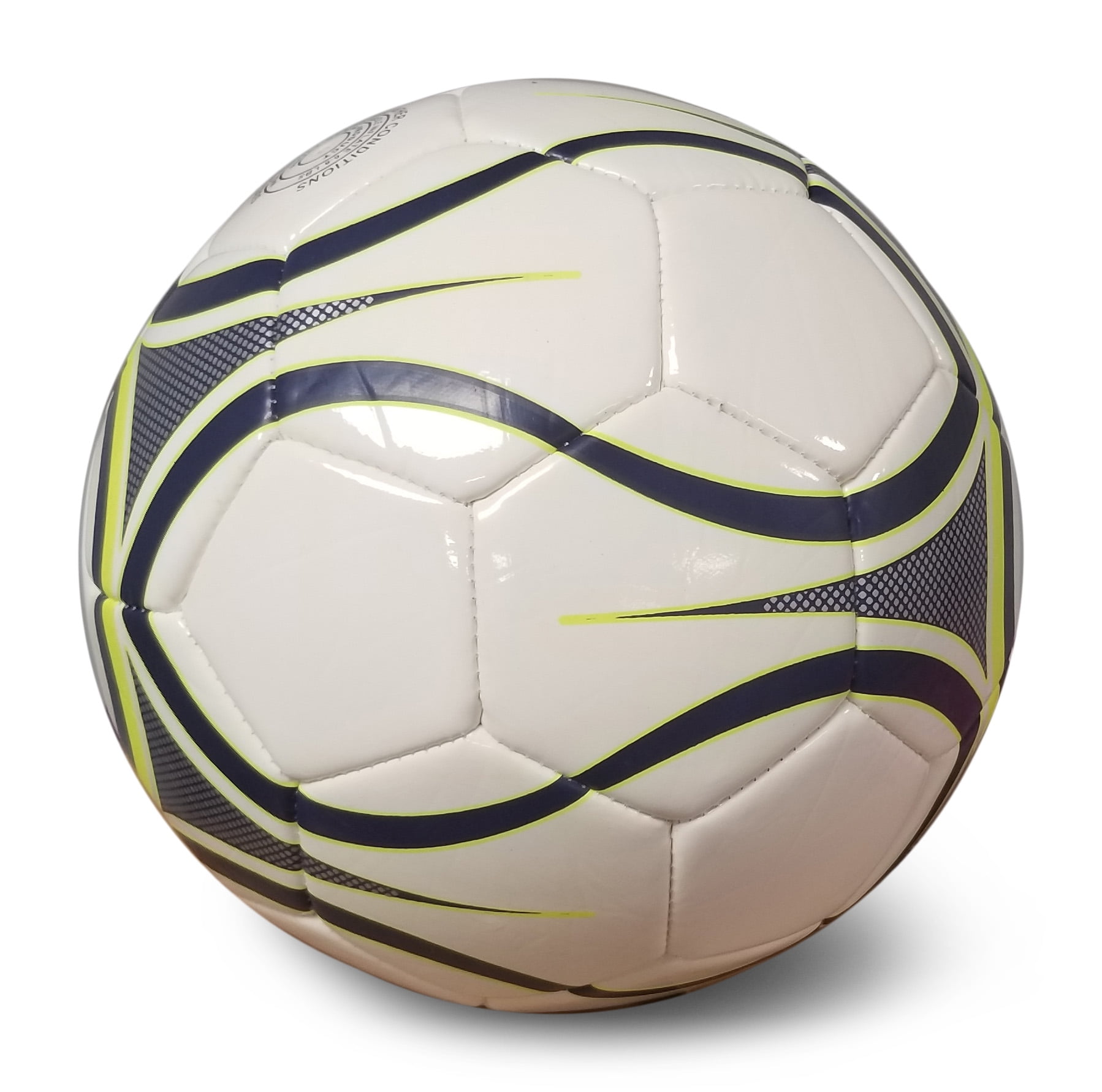 Uber Soccer Trainer Ball- Navy Blue and Neon Yellow (Size 5)