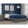 thumbnail image 1 of AFI Boston Solid Wood Platform Queen Bed with Foot Drawer in Gray, 1 of 7