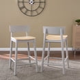 thumbnail image 2 of Contemporary Home Living Set of 2 Gray and Beige Two-Tone Counter Stools, 2 of 2