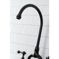 thumbnail image 4 of Kingston Brass KS7790ALBS English Country Two-Handle 3-Hole Deck Mount Bridge Kitchen Faucet with Brass Side Sprayer in Matte Black, 4 of 7