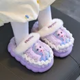 thumbnail image 3 of Pantuflas de algodón para el hogar, cálidas y de terciopelo, con dibujos animados de Elsa y Anna de Frozen, lindas y dulces, con forma de corazón femenino, para otoño e invierno, 3 of 3