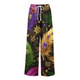 thumbnail image 5 of Ladies Loose Casual Printed Wide Leg Pants with Elastic Waistband Drawstring and Pocket Pants, Carnival Theme Trousers, Bohemian Style Pants for Women,Purple,XL, 5 of 6