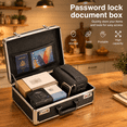 Black Extra Large Metal Briefcase with Combination Locks for Document ...