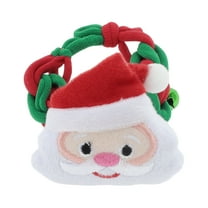 Unique Bargains 1 Pc Christmas  Hair Rope Santa Claus Cartoon Bell Hair Scrunchies for Christmas Red Green White