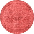 thumbnail image 1 of Ahgly Company Machine Washable Indoor Round Abstract Red Modern Area Rugs, 5' Round, 1 of 1