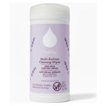 Safely Multi-Surface Cleaning Wipes, Calm Scent, Bleach-Free Household Cleaner with Essential Oils, Safe for All Surfaces (75 Count, Pack of 1)