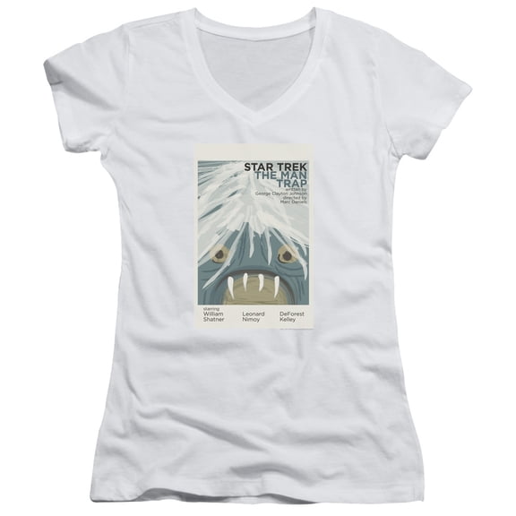 Star Trek Tos Episode 1 Junior Women's V-Neck T-Shirt White