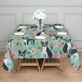 thumbnail image 3 of Boston Terrier Floral Flowers Square Tablecloth,Waterproof Square Table Cover,Wipeable Spillproof Washable Table Cover for Home Kitchen Party Decor 42"X42"(107x107cm), 3 of 6