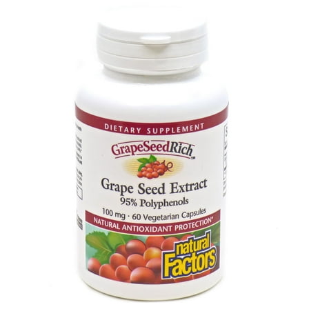 Natural Factors Grape Seed Extract, 100 mg, 60 Capsules