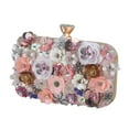thumbnail image 1 of Bolsos de mano de noche florales para mujer con de imitación florales coloridos, bolso de mano de noche, bolsos de mano para fiesta Oro Sunnimix Cartera floral, 1 of 8