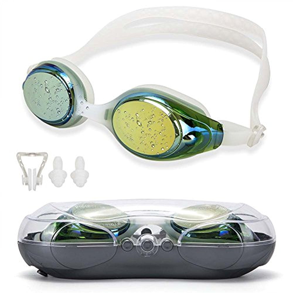Swimming Goggles NGWALL Swim Goggles no Leakage Fog anti-UV Free Nose Clip Earbuds Suitable for Men and Women Young... by LIVEDITOR LIGHTING