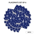 thumbnail image 3 of Placemats Set of 4 / 6, winter moose deer snowflakes blue Placemats for Dining Table Indoor/Outdoors Heat Resistant Washable Placemats 18" x 12", 3 of 8