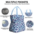 thumbnail image 3 of White and Blue Of Animal Print Drawstring Lunch Bag Women - Drawstring Lunch Bag Insulated for Work Office - Stain-Resistant Large Lunchbags for Women with Multi-Pockets, 3 of 6