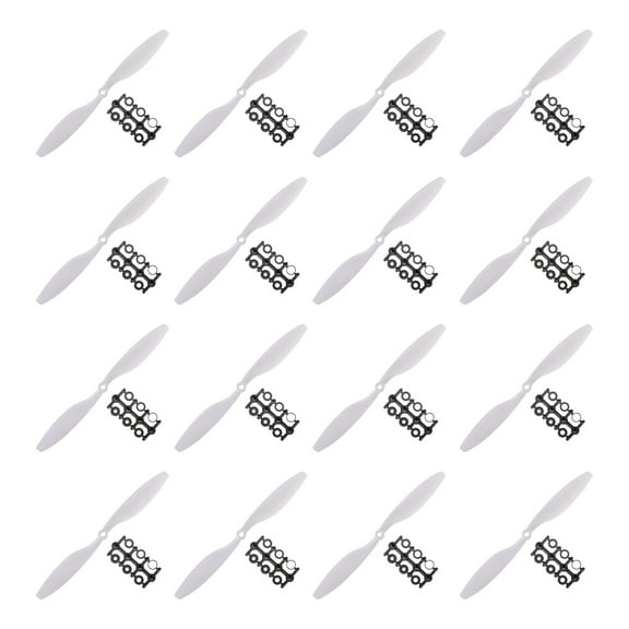 1045 Propellers CW CCW 10x4.5 Prop 2-Vane Fixed-Wing White Replacement Props with Adapter Rings, 16 Pack
