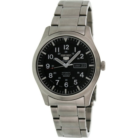 Automatic Titanium Mens Watch - Men's 5 Automatic SNZG13K Black Stainless-Steel Self Wind Fashion Watch