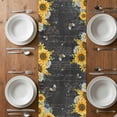 thumbnail image 6 of Gnomes Black Table Runner - 60 Inch Long, Kitchen Dining Table Runner Dresser Scarves, Yellow Sunflower Floral Bee Summer Spring Farmhouse Decor for Coffee Tables Wedding Party Banquet, 6 of 8