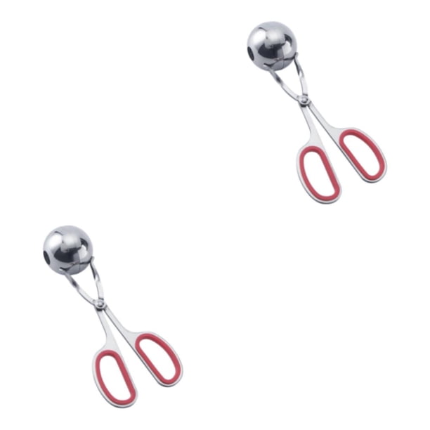 Billuyoard Clip de albóndigas rellenas de acero inoxidable avanzado para cocinar de forma fácil y conveniente fabricante de albóndigas circulo rojo L 2Conjunto