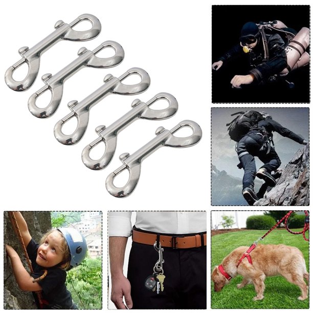 Hebilla Doble Cabeza 5 Uds Hebilla Dos Cabezas Acero Inoxidable Cerradura Bidireccional Llavero Accesorios para Correa Perro