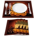 thumbnail image 2 of YUTIPGER Set of 4 Happy Halloween Placemats Spooky Bat Gnome Kitchen Dining Table Mats Heat Resistant Place Mat Drink Coasters Home Decor, 2 of 10