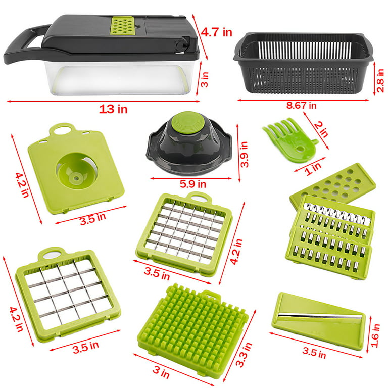 Veggie Chopper with Container 16 in 1 Vegetable Slicer and Chopper for  Fruit Potato Onion Chopper by MZY LLC - 10 Blades