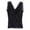 Black, variant on Ladies Lace Flower With Chest Pad Long V-Neck Sleeveless Solid Color Vest