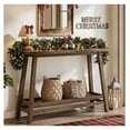 thumbnail image 3 of 41.3" Farmhouse Console Table, Solid Wood Entryway Table with Storage Shelf, 2 Tiers of Narrow Behind Couch Sofa Furniture for Living Room, Hallway, Foyer, Easy Assembly, Brown, 3 of 7