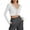 White, variant on Women Crop Tops Reverse Stitch Buttons Long Sleeve T-Shirts Spring Fall Casual Slim Fit Shirts Streetwear