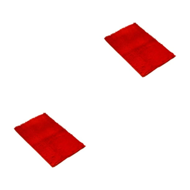 Naiovety Alfombra de baño absorbente de poliéster - Textura Lavable a máquina Sin hilo suelto Secado rápido Rojo 40 cm * 60 cm Rojo 40 cm * 60 cm 2Conjunto