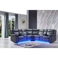 thumbnail image 2 of Titanic Furniture Falcon Gray Bonded Leather Sectional with LED Lights, 2 of 3