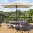 thumbnail image 2 of ACEGOSES 10x7ft Aluminum Frame Outdoor Patio Shade Market Rectangle Umbrellas with a Crank and Sturdy Ribs,Sand Brown, 2 of 9