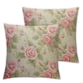 thumbnail image 2 of ONETECH Decorative Farmhouse Pillow Cover Old Album Cute Shabby Chic Pattern Roses Floral Vintage Bloom Bouquet Country Curtains Delicate Throw Pillow Cushion Cases for Sofa Couch Bed 2Pcs, 2 of 6