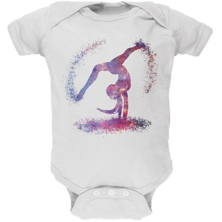 Galaxy Gymnast White Soft Baby One Piece