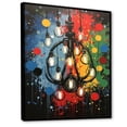 thumbnail image 2 of Designart "Glamour of Pop Art Chandelier II" Fashion Framed Wall Art - Glam Blue Chandelier Hallway Framed Wall Art Decor, 2 of 6