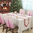 thumbnail image 4 of Pink Christmas Tree Chair Covers Set of 4 Xmas Pine Tree Gold Winter Snowflakes Chair Back Covers Stretch Removable Washable Slipcovers Protector for Dining Room Kitchen Party Decor, 4 of 5