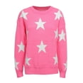 thumbnail image 6 of Pink Sweatshirt for Women Long Sleeve Sweater Casual Elegant Round Neck Star Pattern Plus Size Knit Sweater Top Women Fall Clothes, 6 of 6