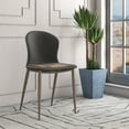 thumbnail image 3 of LeisureMod Mosaic Collection Modern Dining Chair in Charcoal Fabric - Set of 2, 3 of 12