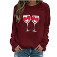 thumbnail image 3 of Inverlee Valentine's Day Sweatshirt Women Cute Love Heart Print Sweatshirts Oversized Pullover Sweater Tops Round Neck Holiday Valentine's Day Gifts, 3 of 6