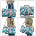 thumbnail image 5 of Garronmavis Large Quilted Duffle Bag for Women, Tropical Floral Weekender Travel Bag, Carry On Overnight Gym Dance Bag with Luggage Sleeve and Zipper Pockets, 5 of 7