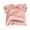 Pink, variant on Toddler Kids Girls Summer Solid Color Crew Neck Flutter Sleeve Tee Size:3-4 Years