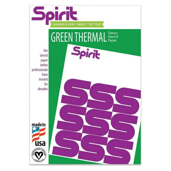 Spirit® Green Thermal Tattoo Stencil Transfer Paper, 8.5" X 11" - 100 Sheets